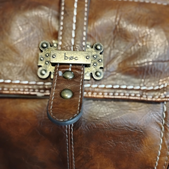 Elegant BøC Brown Leather Bag With Built-in Wallet No Callouts Great Size - Picture 3 of 7